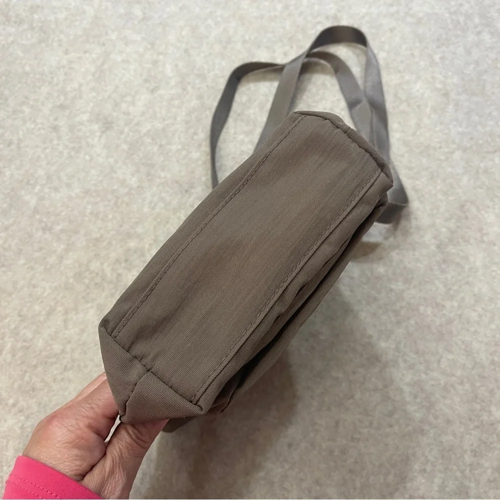 Baggallini Brown Portobello Zip Pocket Nylon Crossbody Bag